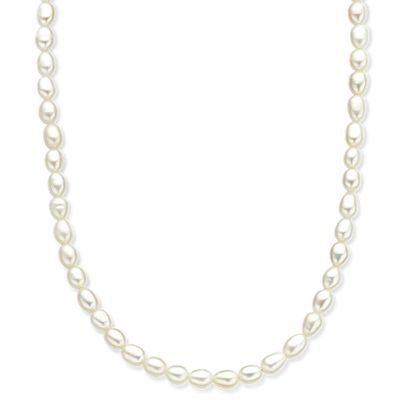 Ketting Parels zilver-zoetwaterparel wit 5,0 mm 40-45 cm