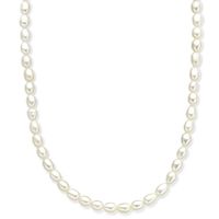 Ketting Parels zilver-zoetwaterparel wit 5,0 mm 40-45 cm - thumbnail