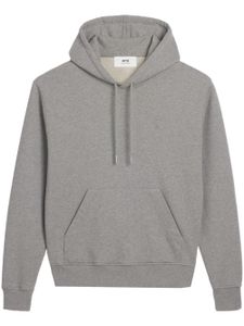 AMI Paris hoodie en coton biologique à logo brodé - Gris