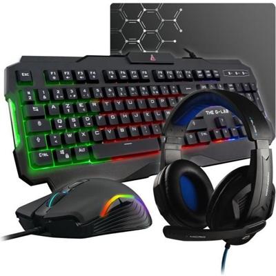 De G-LAB Gaming Argon Combo-kaliber + muis en tapijt + headset - KEYZ 120 FR, KULT 130, KORP 150, PAD - NL
