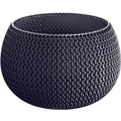 Kunststof bloempot/plantenpot Splofy - grijs - D19 x H20 cm - 4 liter - rond - buiten/tuin potten