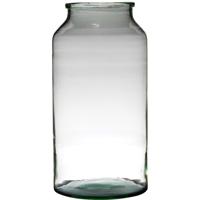 Hakbijl glas Bloemenvaas melkbus vaas - gerecycled glas - transparant - D22 x H42 cm   -