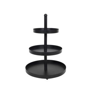 Etagere metaal 3-laags Ø25x35cm zwart