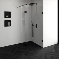 BRAUER Void inloopdouche helder glas 100x200 met 40 zijwand incl. glascoating mat zwart GS-VOI2H10040200MZ