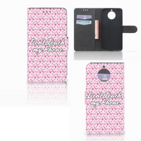 Motorola Moto G5S Plus Portemonnee Hoesje Flowers Pink DTMP - thumbnail
