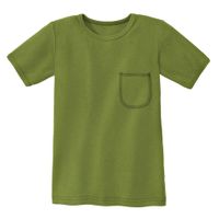 T-shirt van bio-katoen met elastaan, kiwigroen Maat: 110/116 - thumbnail