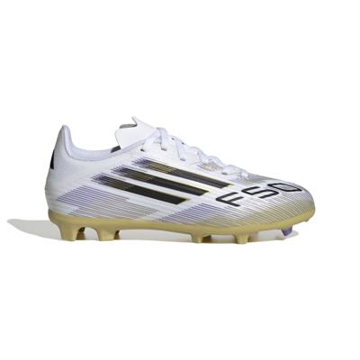 adidas F50 League Gras / Kunstgras Voetbalschoenen (MG) Kids Wit Zwart Goud