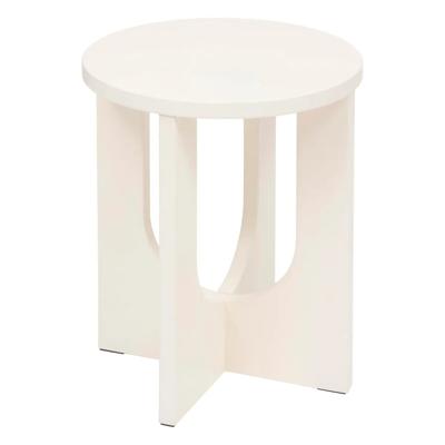 Bijzettafel/salontafel Bloom - wit - MDF hout - rond - Planten verhoger