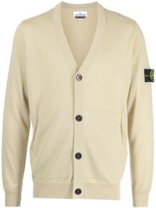 Stone Island cardigan en laine vierge à patch logo - Tons neutres