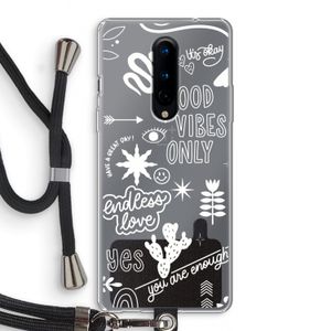 Good vibes: OnePlus 8 Transparant Hoesje met koord