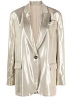 Brunello Cucinelli blazer à effet métallisé - Or