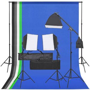 vidaXL Fotostudioset met verlichtingsset en achtergrond