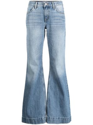 RE/DONE jean évasé 70s à taille basse - Bleu