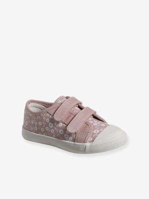 Meisjessneakers van textiel met klittenband, kleutercollectie roze, bedrukt