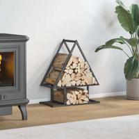 VidaXL Brandhoutrek 50x25x60 cm koudgewalst staal zwart