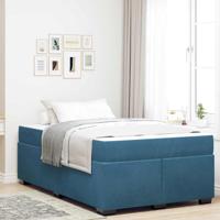 Bedframe met matras met matras Donkerblauw 120 x 200 cm Fluweel