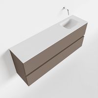 Toiletmeubel Mondiaz Ada | 120 cm | Meubelkleur Smoke | Lex wastafel Talc Rechts | Zonder kraangat