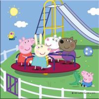 DinoToys Peppa pig kinder puzzel 3 x 55 stukjes gemaakt van stevig karton