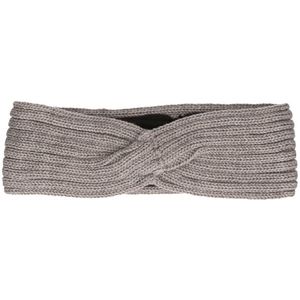 Gebreide winter hoofdband grijs voor dames   -