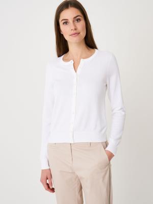 Basic fijn gebreid cardigan in katoenmix