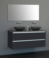 Badmeubel Trend Dynasty met 2 ronde kommen 120 Hoogglans Antraciet