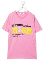 MSGM Kids t-shirt en coton à logo imprimé - Rose