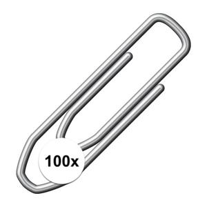 Papier paperclips klein - 21 mm - 100x stuks - Kantoorartikelen