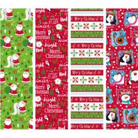 Inpakpapier design group kerst 300x100cm assorti