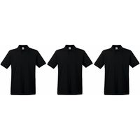 3-Pack Maat XL - Zwarte poloshirts / polo t-shirts premium van katoen voor heren