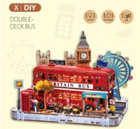 PlayfulMario London Dubbeldek Bus met verlichting Houten Modelbouw Creatief & Educatief