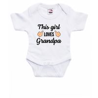 This girl loves grandpa cadeau baby rompertje wit meisjes - thumbnail