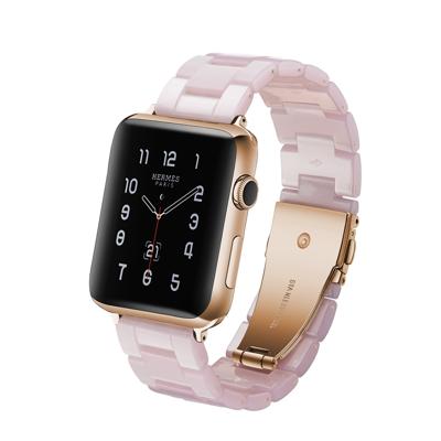 Eenvoudige mode hars horlogebandje voor Apple Watch serie & 40mm & serie 3 & 2 & 1 38mm (roze)