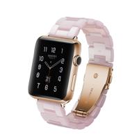 Eenvoudige mode hars horlogebandje voor Apple Watch serie & 40mm & serie 3 & 2 & 1 38mm (roze)