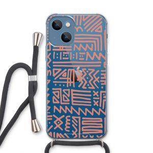 Marrakech Pink: iPhone 13 Transparant Hoesje met koord