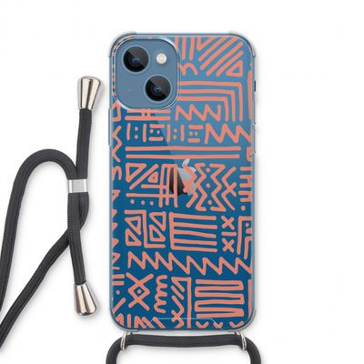 Marrakech Pink: iPhone 13 Transparant Hoesje met koord
