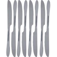 Excellent Houseware - 12x Messen tafelbestek - RVS - 23,5 cm - Tafel dekken - Bestek set - zilver