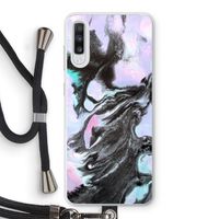 Pastel zwart: Samsung Galaxy A70 Transparant Hoesje met koord