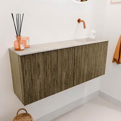 Toiletmeubel Mondiaz Joya Dlux | 100 cm | Meubelkleur Dusk | Faye wastafel Ostra Wasbak Rechts | Zonder kraangat(en)