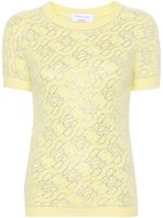 Blumarine haut en maille à ornements en cristal - Jaune