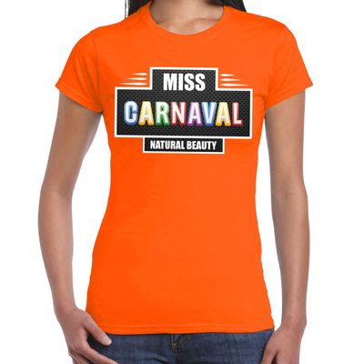 Miss Carnaval verkleed t-shirt oranje voor dames Miss Carnaval verkleed t-shirt oranje voor dames