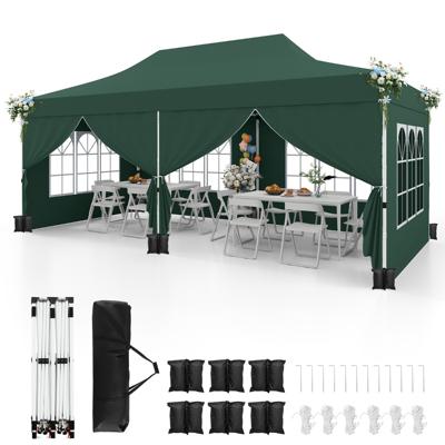 300 x 600 cm Partytent met 6 Afneembare Zijwanden Paviljoen met Draagtas & UPF 50+ Tuinpaviljoen voor Feest Bruiloft Groen