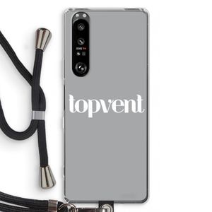 Topvent Grijs Wit: Sony Xperia 1 III Transparant Hoesje met koord