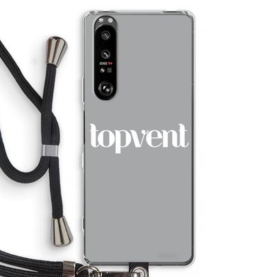 Topvent Grijs Wit: Sony Xperia 1 III Transparant Hoesje met koord