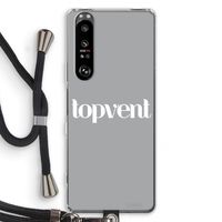 Topvent Grijs Wit: Sony Xperia 1 III Transparant Hoesje met koord