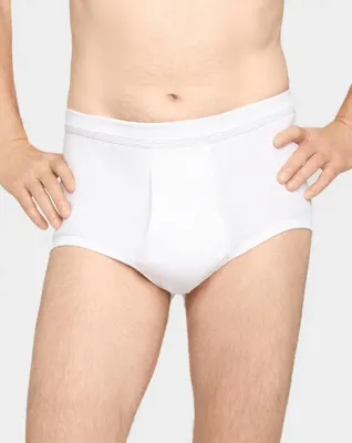 Heren tailleslip met gulp - Rib - Met sluiting - Heren onderbroek - 100% katoen wit mannen ondergoed