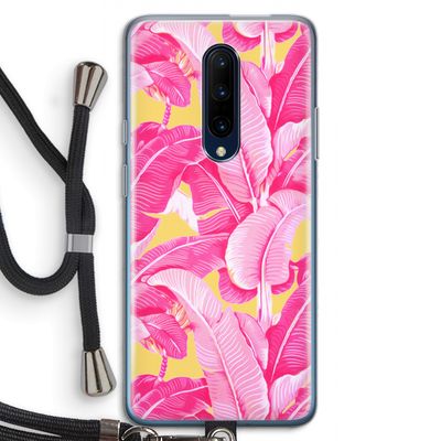 Pink Banana: OnePlus 7 Pro Transparant Hoesje met koord