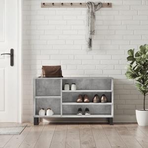 VidaXL Schoenenkast 102x36x60 cm bewerkt hout betongrijs