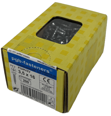 pgb-Europe PGB-FASTENERS | Spaanplaatschroef VK-Z Ø 3,5x16 Zn | 200 st - PGWVZV001003500163