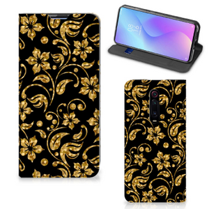 Xiaomi Mi 9T Pro Smart Cover Gouden Bloemen