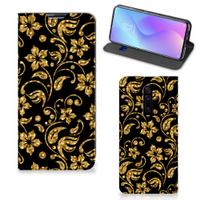 Xiaomi Mi 9T Pro Smart Cover Gouden Bloemen - thumbnail